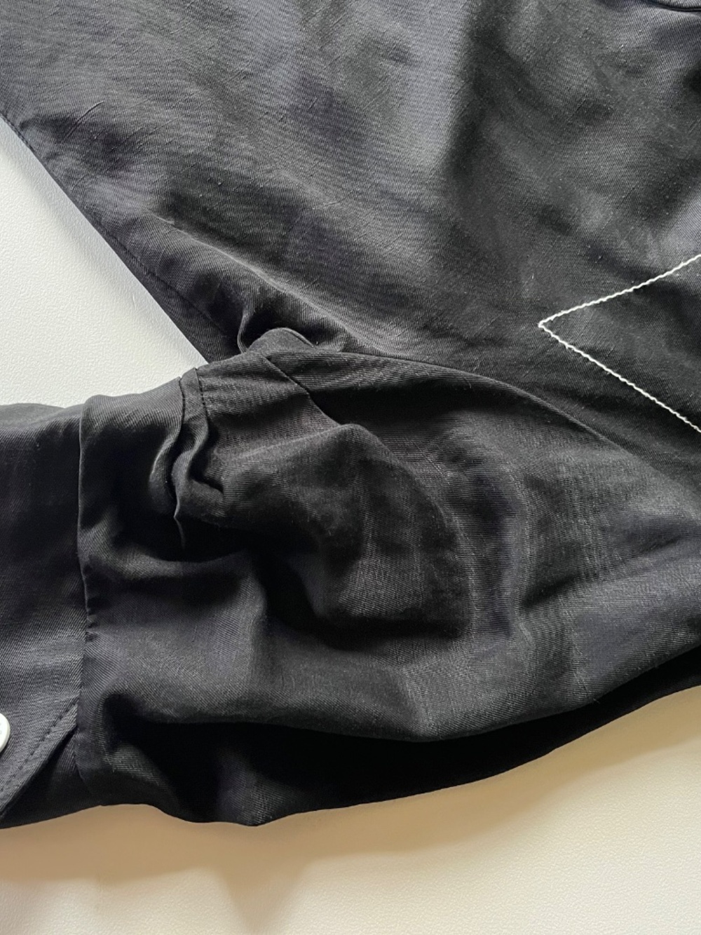 Sandro Kunga black dress snap-front closure with contrasting white buttons - Picture 13 of 13